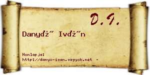 Danyó Iván névjegykártya
